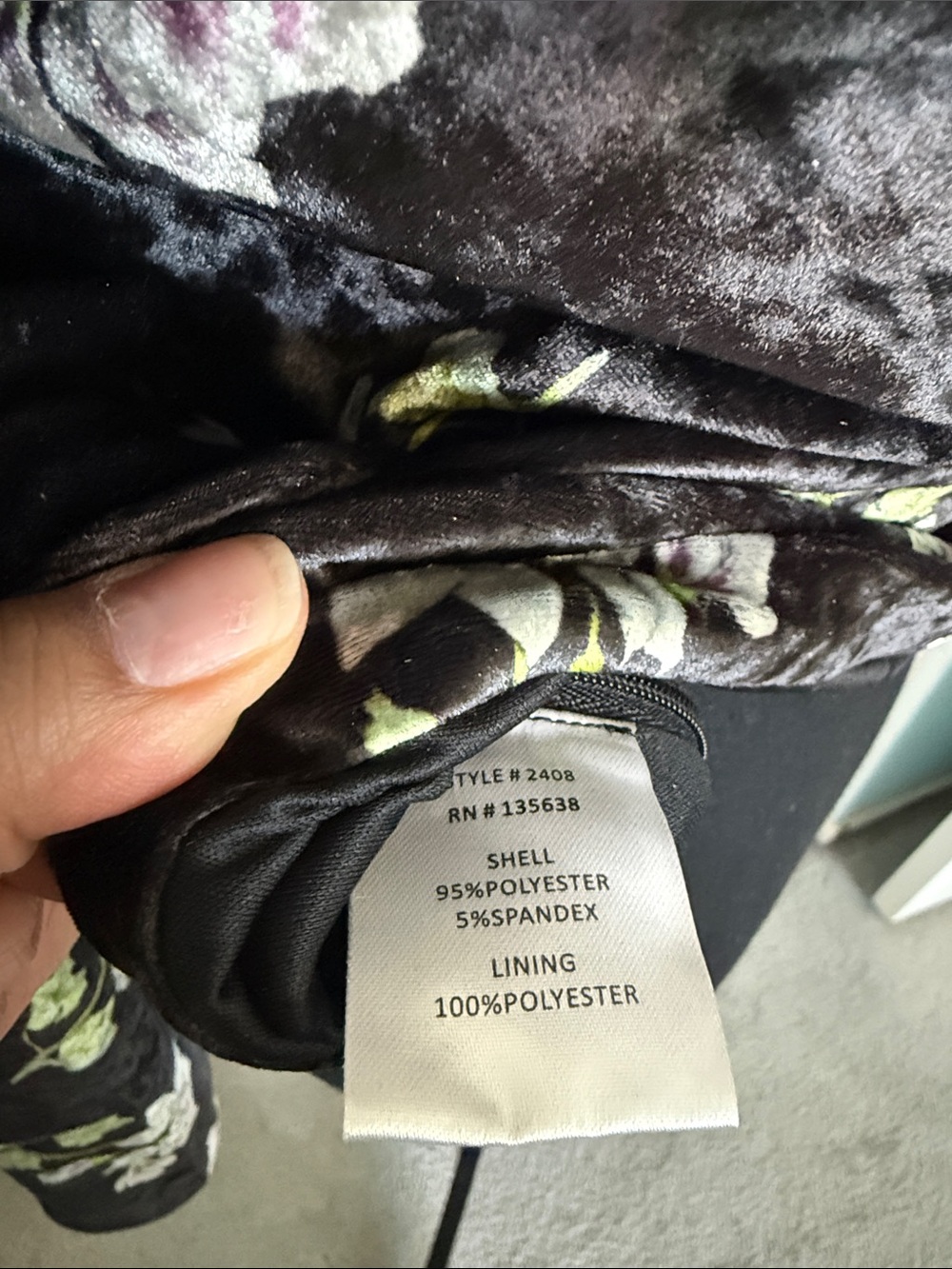 Anthropologie (Hutch) - Women's Black Floral Velvet Square-Neck Top | Sz XL - Picture 6 of 6